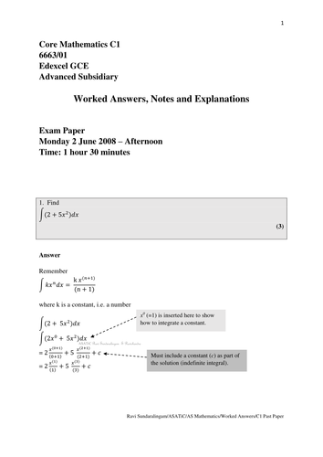 C1 June 2008 Worked Answers
