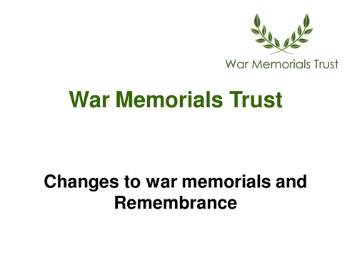 Changes to war memorials and Remembrance