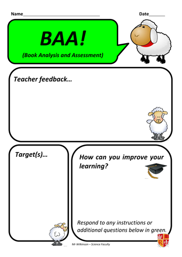 BAAs book feedback sheets