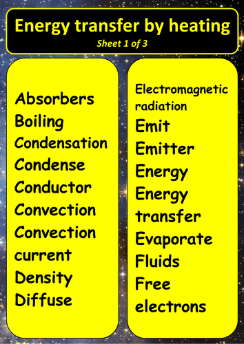 STAR charts - science key words