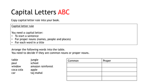 Punctuation starters and homeworks