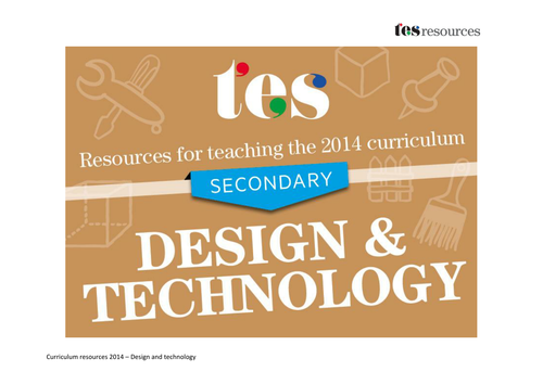 New curriculum: Secondary design and technology