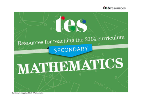 New curriculum 2014: Secondary maths