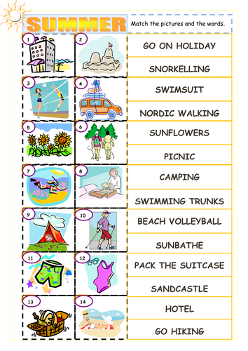 summer vocabulary teaching resources