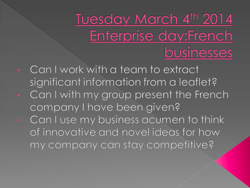 Enterprise activities