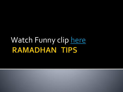 Ramadhan Top Tips