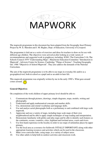 Mapwork Scheme of Work Reception to Year 6