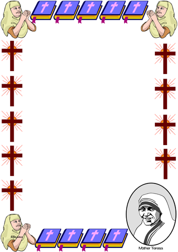 Mother Teresa Themed Lined paper and Pageborders