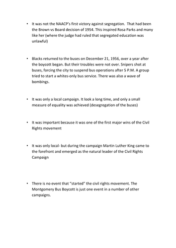 Bus Boycotts, Student Sit Ins and Freedom Rides