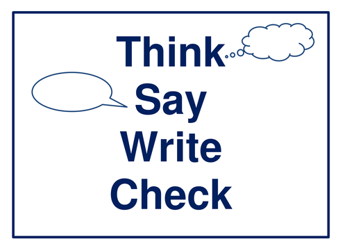Think Say Write Check marking guidelines