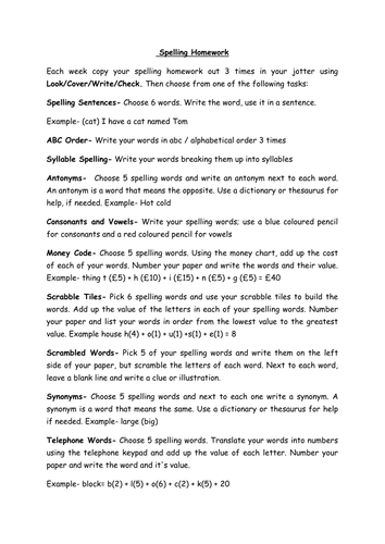 Spelling activities pdf image