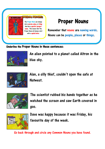 super grammar proper nouns spag teaching resources