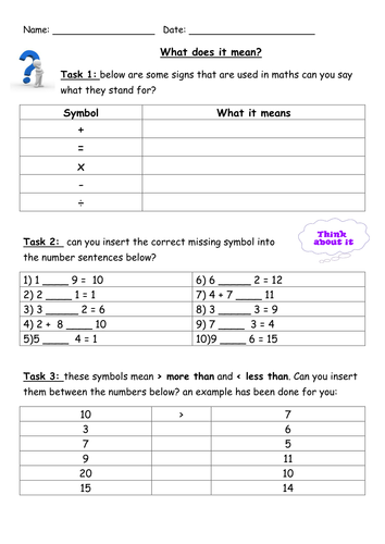 Identifying maths symbols