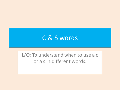 c-s-words-teaching-resources