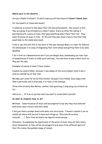 Música para la isla desierta