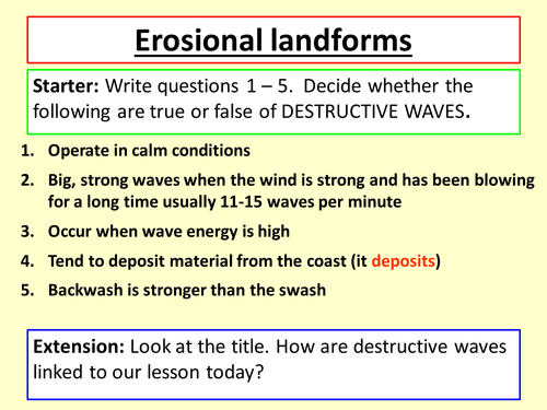 Erosional landforms