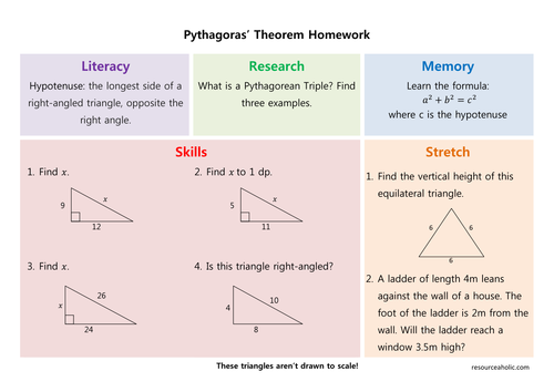 Pythagoras Homework
