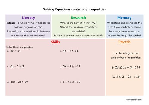 Inequalities homework