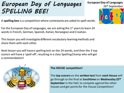 Spelling Bee for European Day of Languages