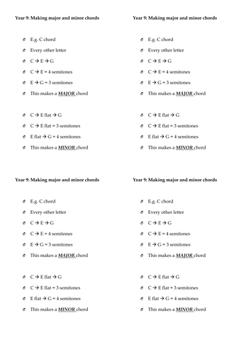 How to make a major and minor chord