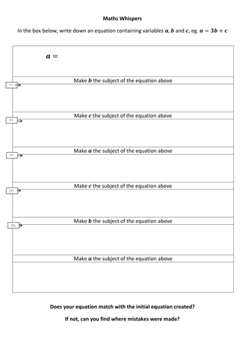 Maths Whispers - Rearranging equations