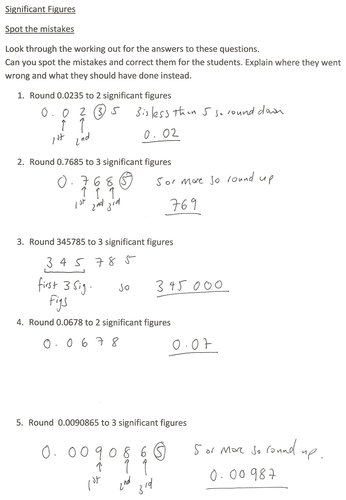 Rounding to Significant Figures, Spot the Error