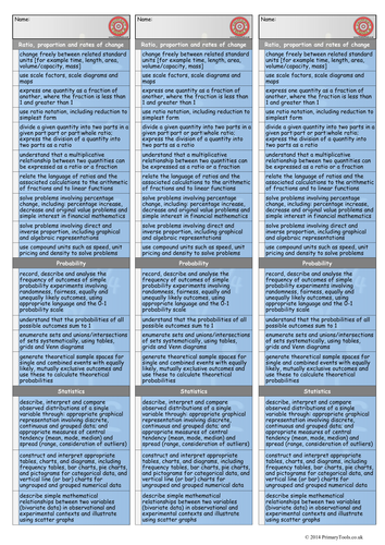 KS3 Maths New Curriculum Assessment Bookmarks