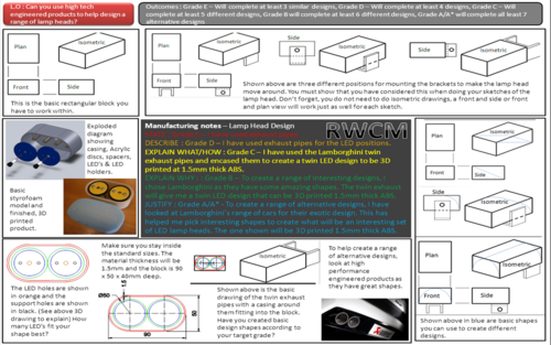 Lamp Head Design help sheet