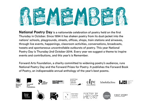 National Poetry Day Remember Educational Resource