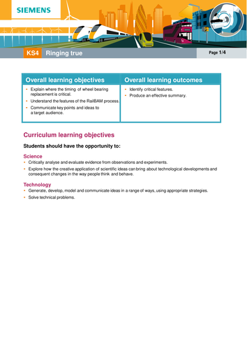 Rail Technology, KS4, Design Technology, Bearings