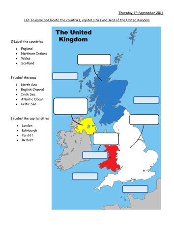 British Isles Map to label