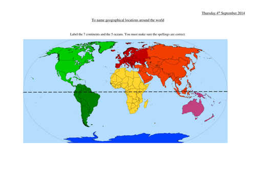 Continents and oceans