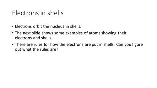 Electrons in shells