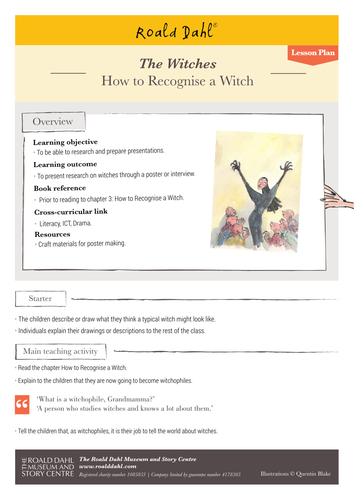 Roald Dahl's 'The Witches' - Lesson Plan