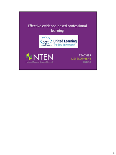 Effective evidence-based professional learning