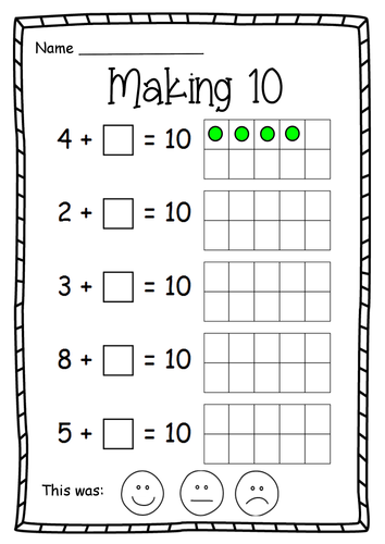 Year 1 Making 10 Maths worksheet