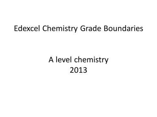 Edexcel A level Chemistry Grade Boundaries 2013