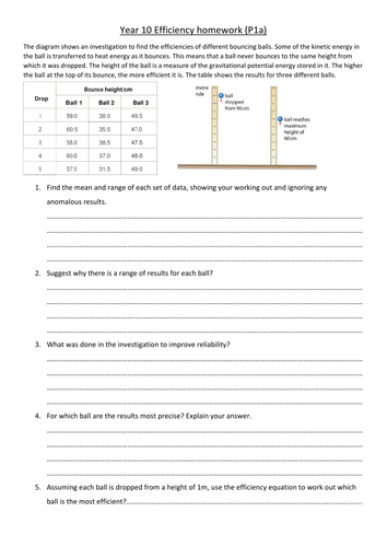 Efficiency homework