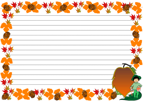 Harvest Festivals Themed Lined paper and Pageborder