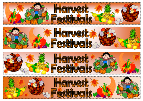 Harvest Festivals Themed Cut-out Borders