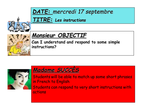 Instructions Teaching Resources