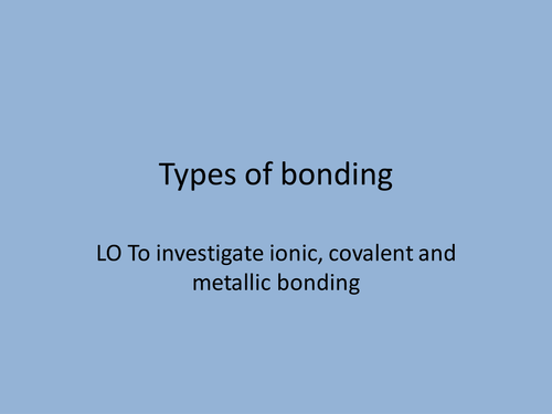 OCR A Types of bonding