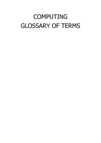 computing glossary of terms