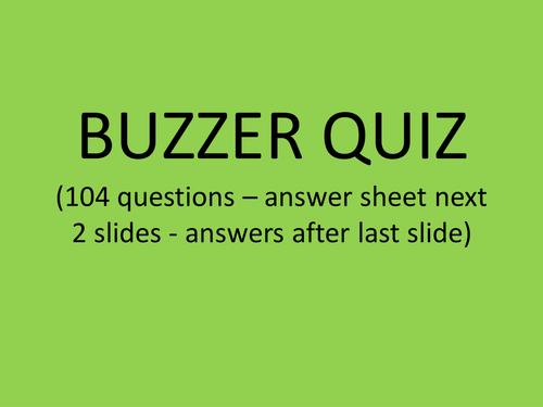 BUZZER QUIZ