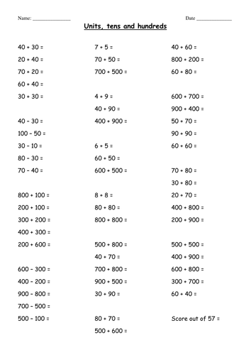 KS2 mental maths skills - add/subtract double/half