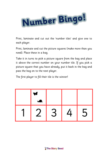 Number Bingo! game 1 - 5