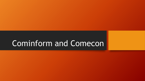 Cominform and Comecon