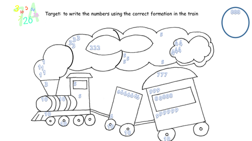 Number Formation Practise in a Train