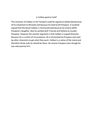 Is caliban good or bad?