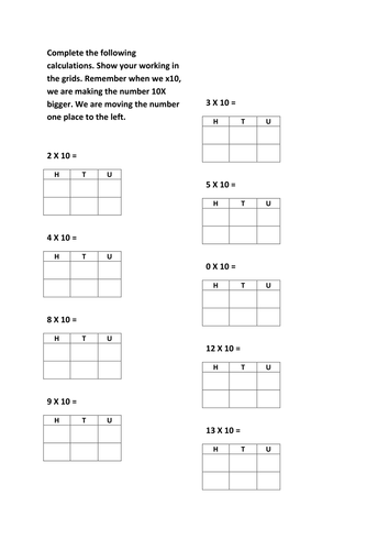 Multiplying and dividing  by 10
